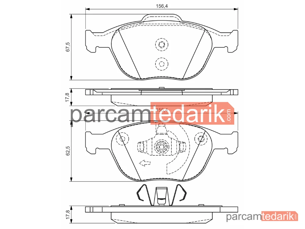 BOSCH 0986495066 | Fren Balatası — Ford Tourneo Connect, Ford Transit Connect, Ford Fiesta V