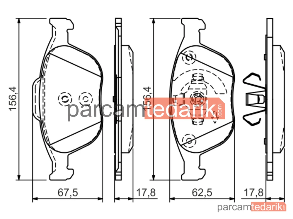 BOSCH 0986495066 | Fren Balatası — Ford Tourneo Connect, Ford Transit Connect, Ford Fiesta V