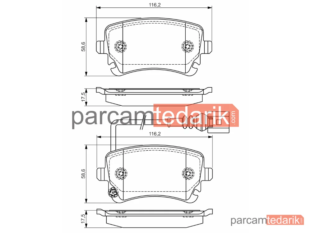 BOSCH 0986495094 | Fren Balatası (Arka) — VW Transporter T5, VW Transporter T6 / Caravelle T6, VW Transporter T6