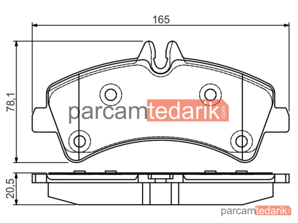 BOSCH 0986495099 | Fren Balatası (Arka) — Mercedes-Benz Sprinter 5-t, VW Crafter 30-50, Mercedes-Benz Sprinter 4,6-t