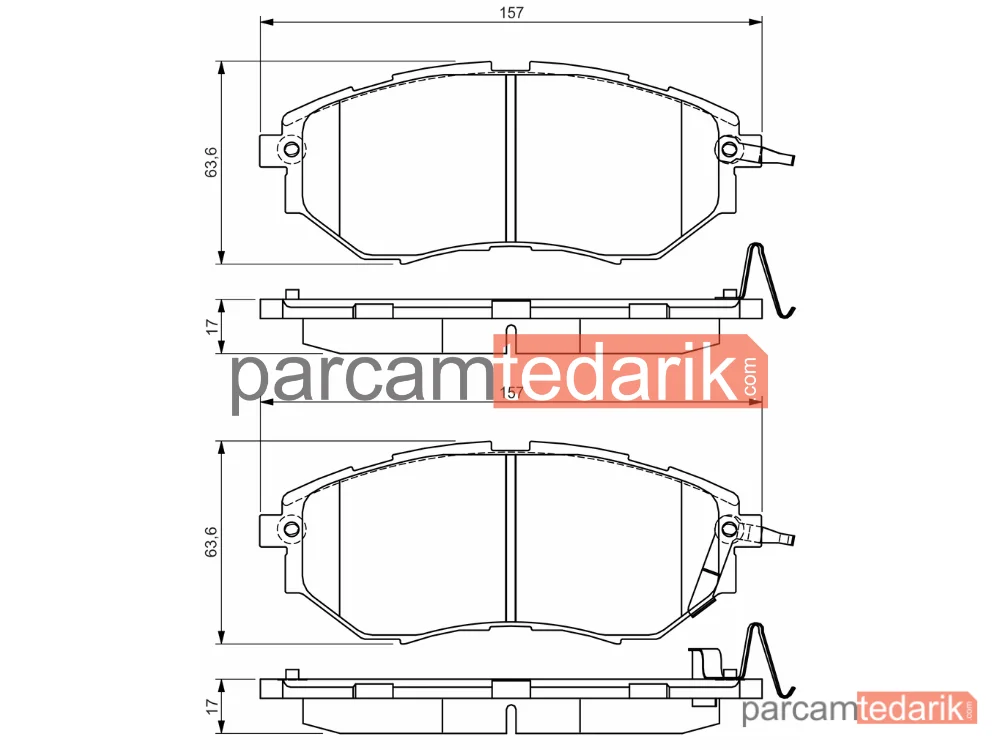 BOSCH 0986495156 | Fren Balatası (Ön) — Subaru Levorg, Subaru Outback, Subaru Legacy IV