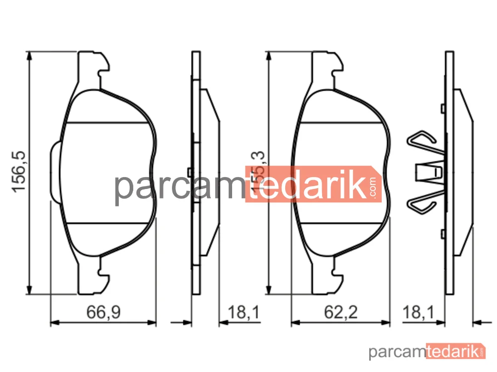 BOSCH 0986495215 | Fren Balatası (Ön) — Ford Focus III, Ford C-Max II, Volvo V50