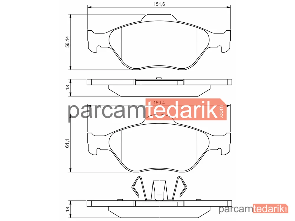 BOSCH 0986495220 | Fren Balatası (Ön) — Ford Fiesta IV, Ford Fusion, Ford Fiesta V