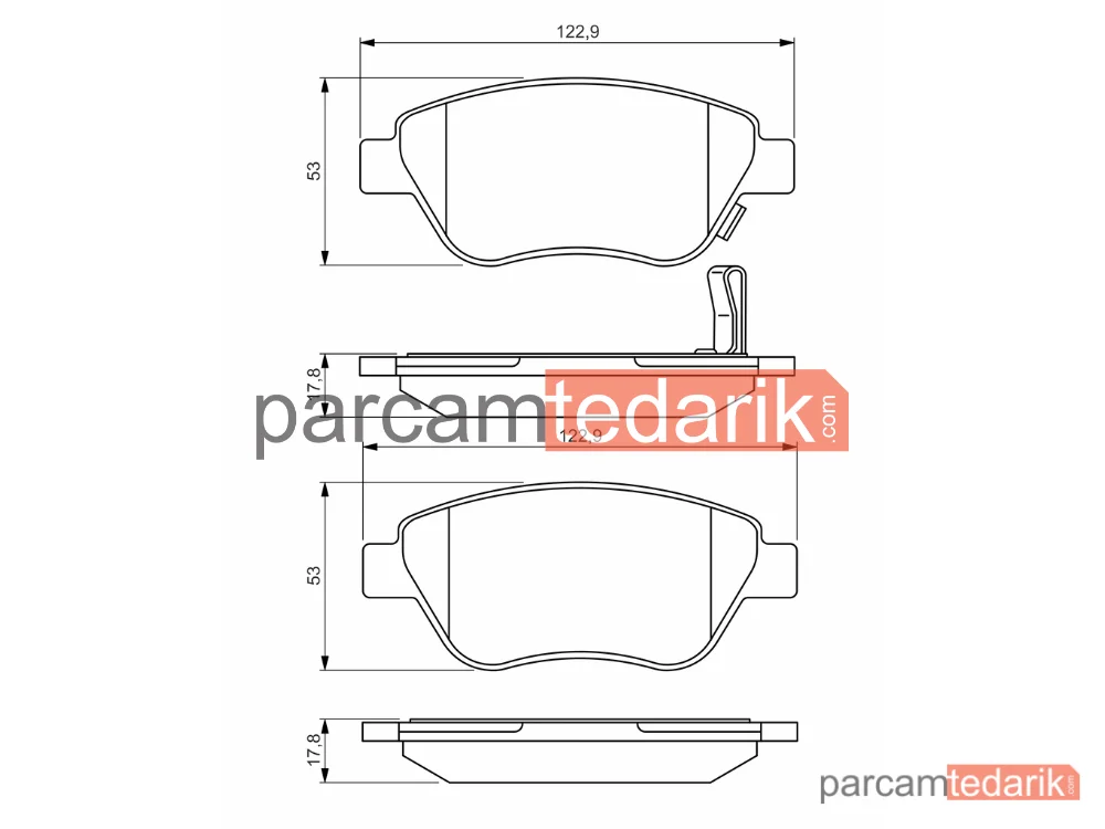 BOSCH 0986495237 | Fren Balatası (Ön) — Opel Corsa D, Opel Adam