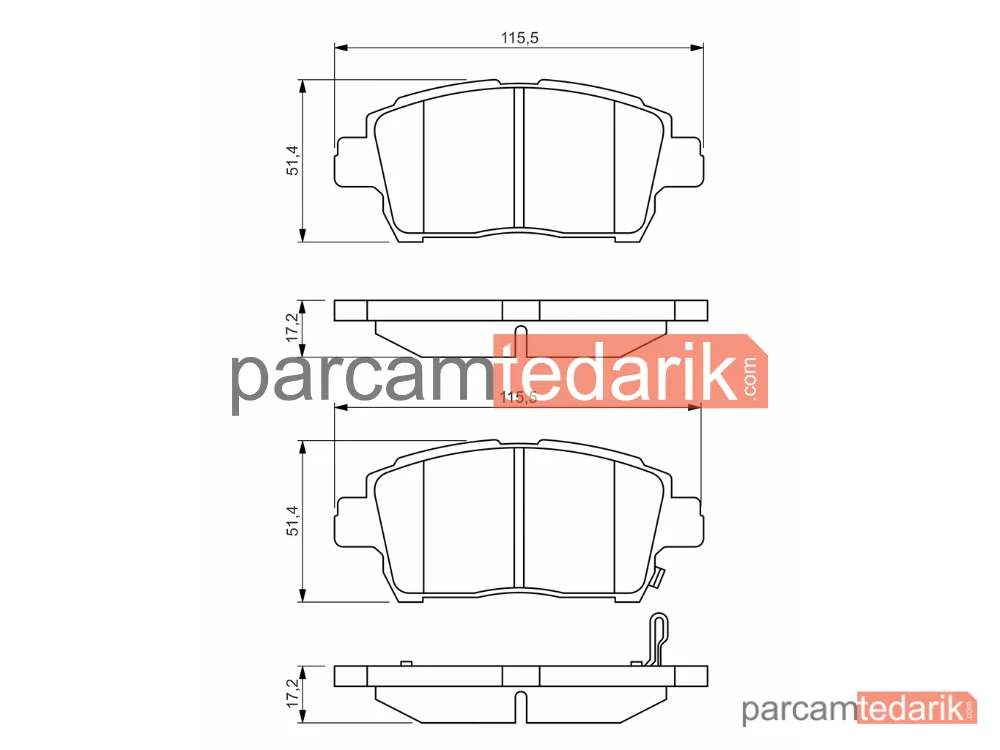Fren Balatası — Toyota Yaris Verso, Toyota MR2 III, Toyota Prius - 0986495242