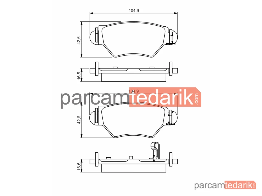 BOSCH 0986495250 | Fren Balatası (Arka) — Opel Astra G, Opel Astra G Coupe, Opel Astra G Kombi