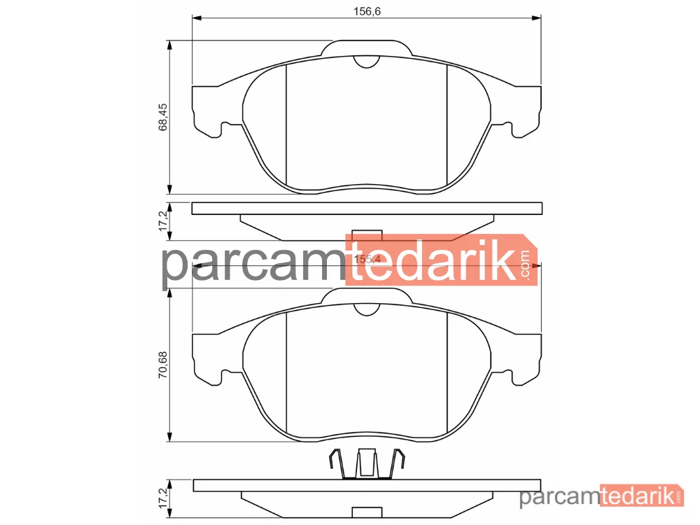 BOSCH 0986495264 | Fren Balatası (Ön) — Renault Laguna II, Renault Laguna II Grandtour, Renault Scénic I Mpv