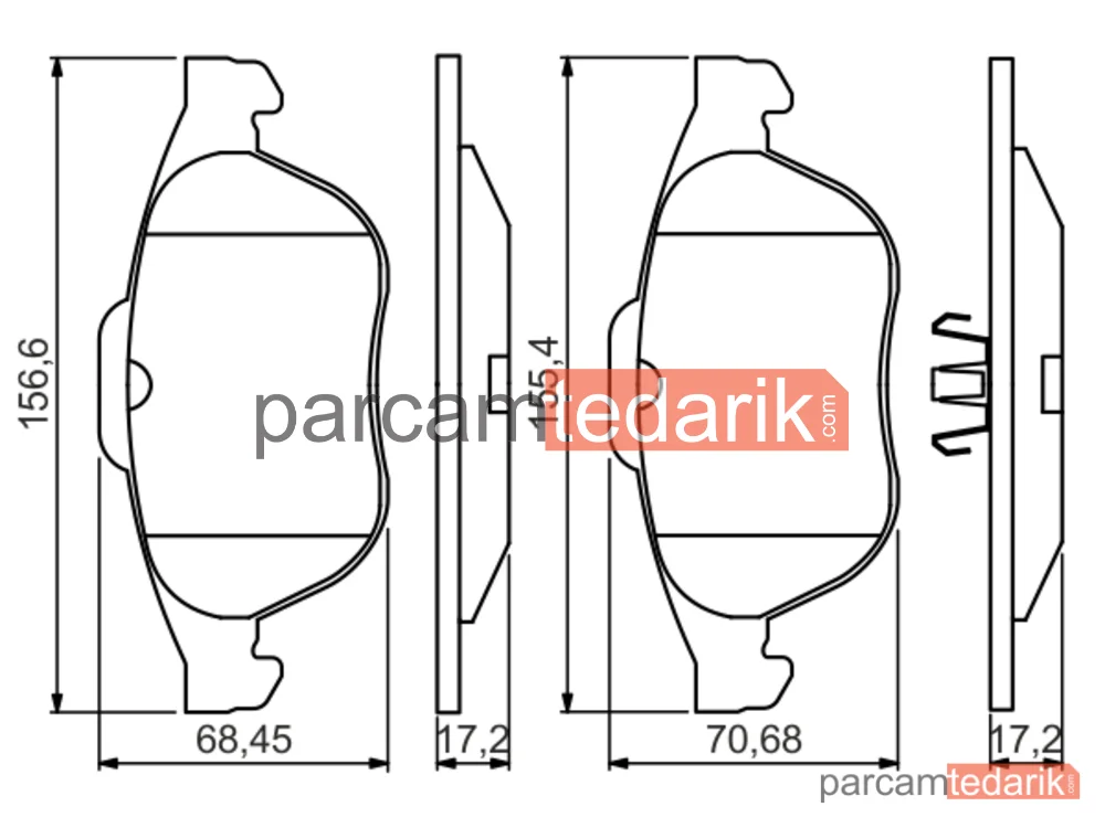 BOSCH 0986495264 | Fren Balatası (Ön) — Renault Laguna II, Renault Laguna II Grandtour, Renault Scénic I Mpv