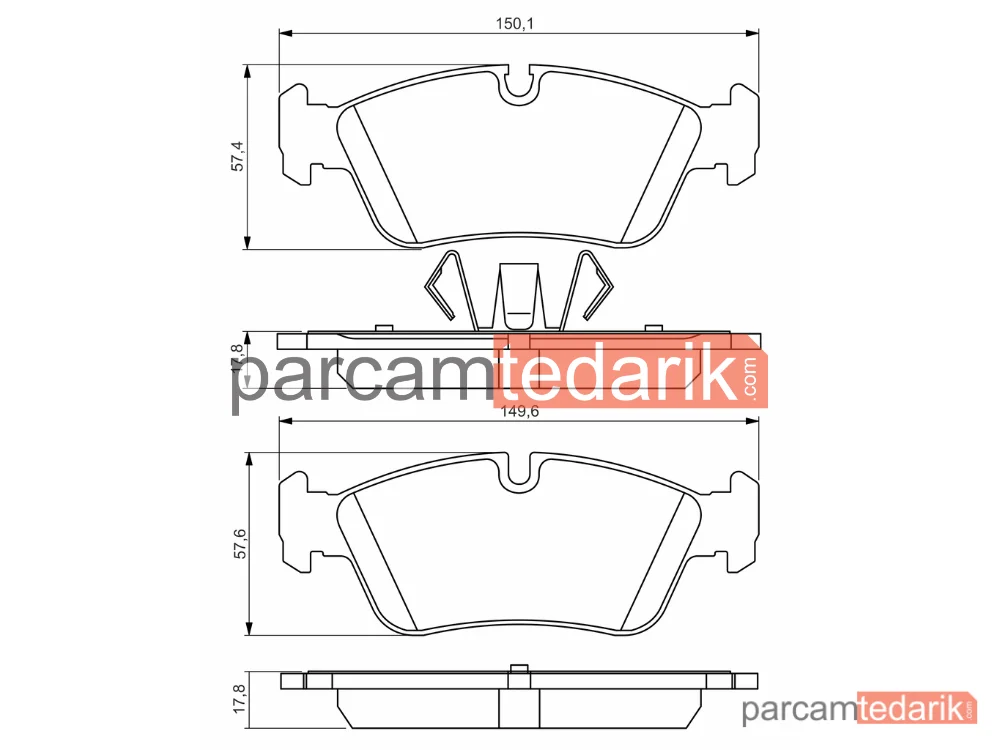 BOSCH 0986495276 | Fren Balatası (Ön) — BMW 3