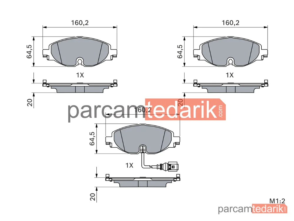 BOSCH 0986495347 | Fren Balatası (Ön) — Audi A3 Limousine, Audi A3, VW Golf VII Variant