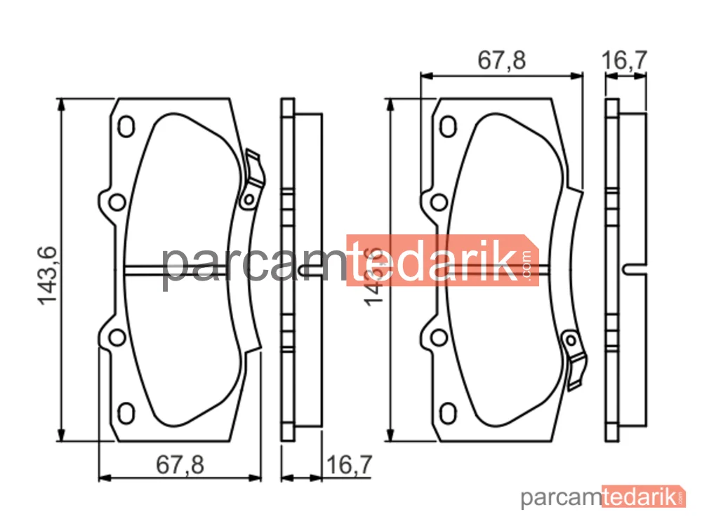 BOSCH 0986495352 | Fren Balatası (Ön) — Toyota Hilux VII Pick-Up, Toyota Hilux VIII Pick-Up