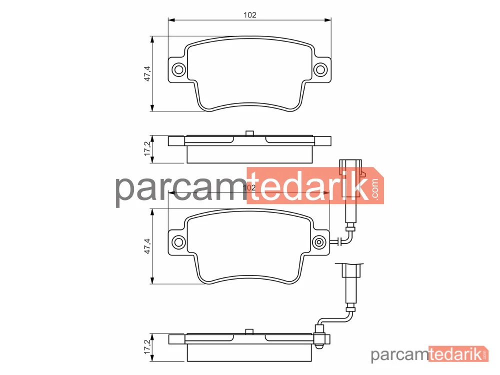 0986495355 | Fren Balatası (Arka) — Fiat Punto Evo, Abarth Punto Evo
