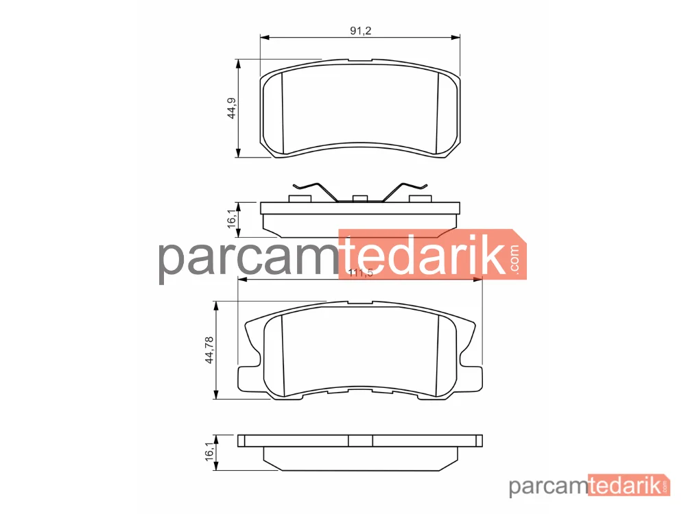 0986495357 | Fren Balatası (Arka) — Dodge Caliber, Dodge Avenger, Lancia Flavia Cabrio