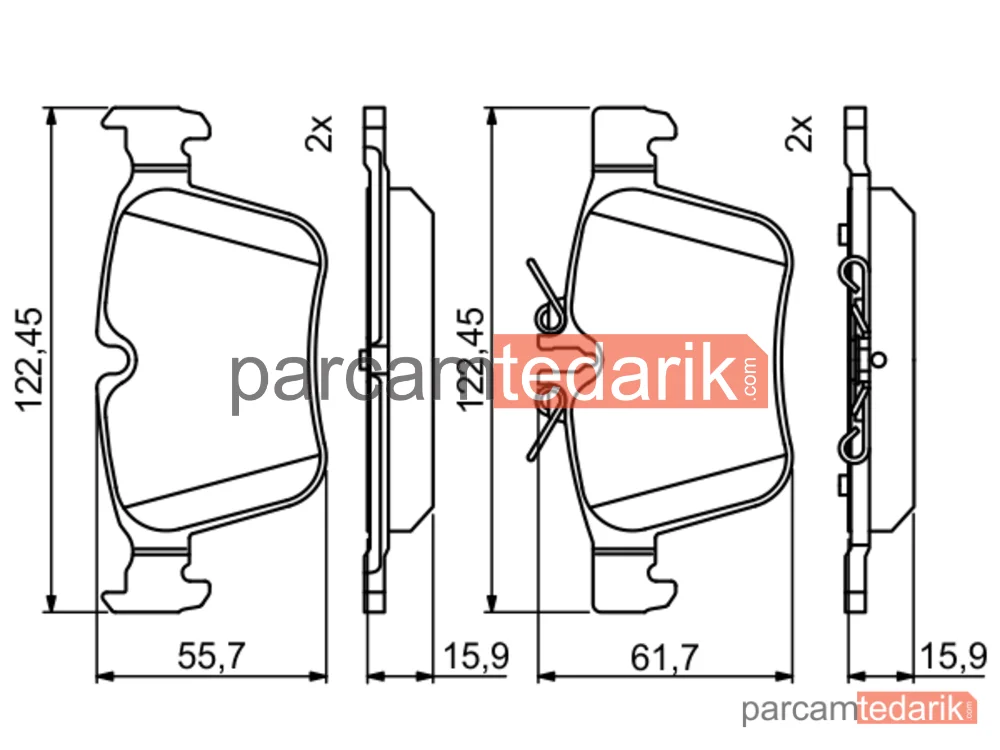BOSCH 0986495394 | Fren Balatası (Arka) — Mercedes-Benz C-Serisi, Mercedes-Benz C-Serisi T-Model