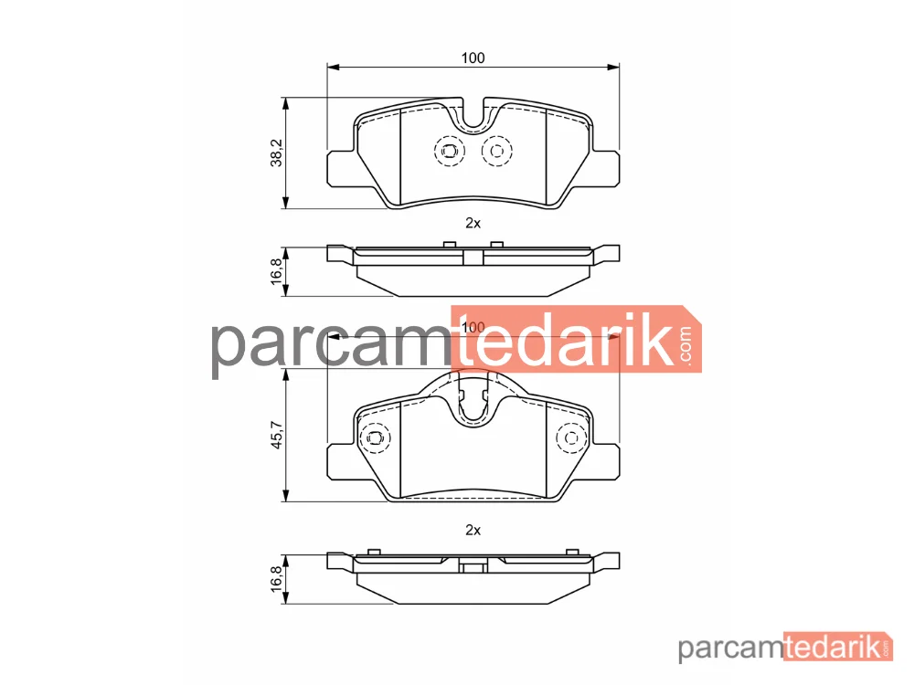 BOSCH 0986495400 | Fren Balatası (Arka) — Mini, Mini Cabrio