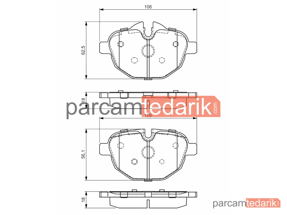 BOSCH 0986495442 | Fren Balatası (Arka) — BMW 5, BMW 5 Touring, BMW X3