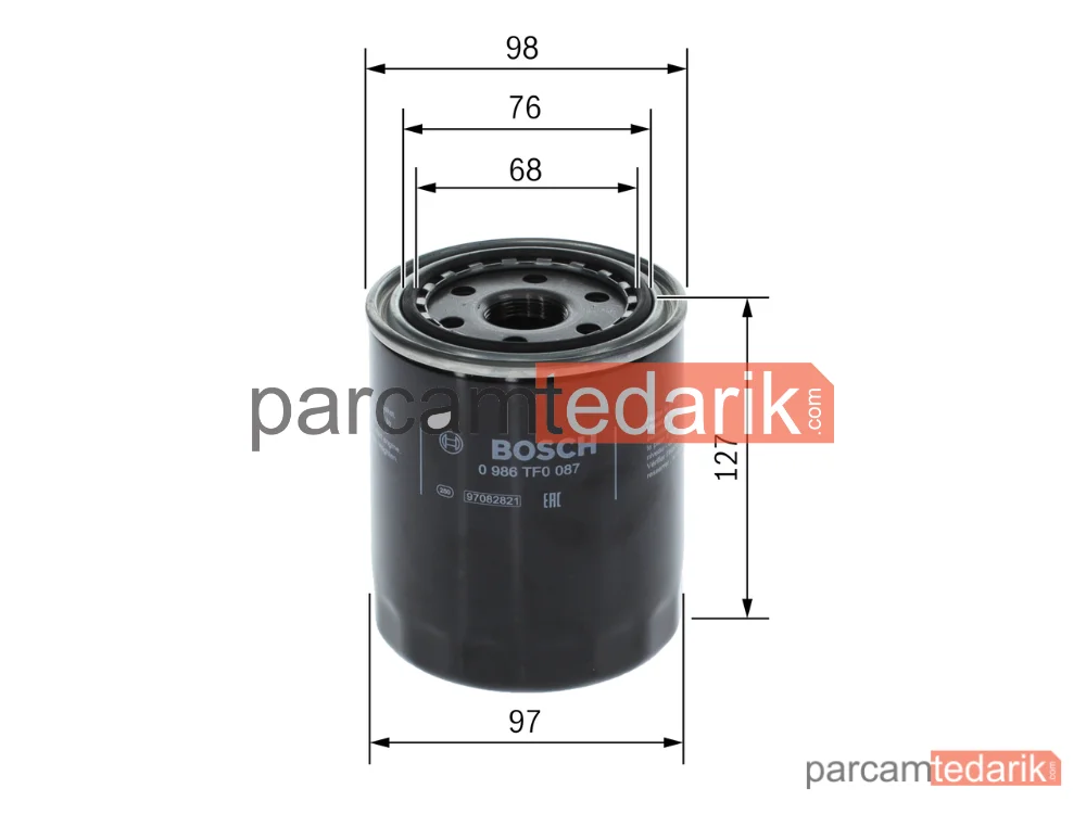 BOSCH 0986TF0087 | Yağ Filtresi — Mitsubishi L200, Mitsubishi L200 / Triton, Hyundai H100