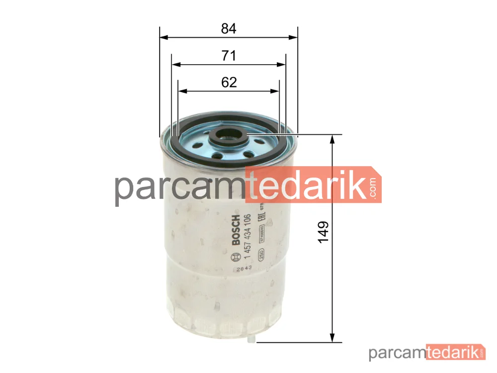 BOSCH 1457434106 | Yakıt Filtresi — Volvo FH16, Deutz-Fahr DX, Fiat Ducato