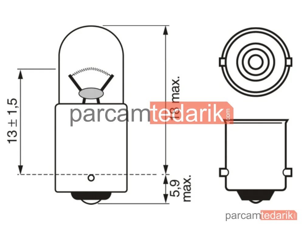 BOSCH 1987302212 | Ampul — PURE Light 12V - 2 W BA9S