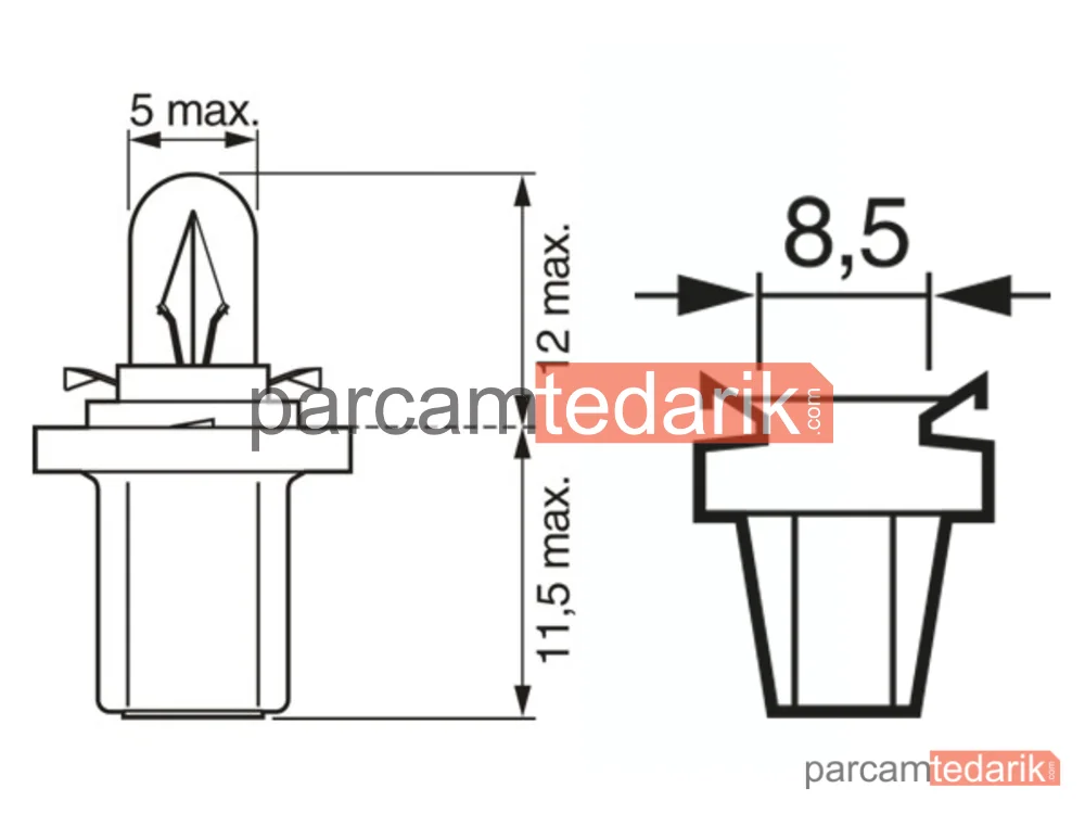 BOSCH 1987302219 | Ampul — PURE Light 12V - 1.2 W B8.5D SAME
