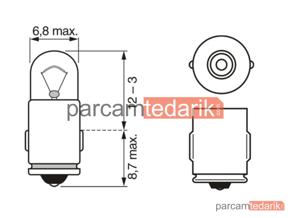 BOSCH 1987302224 | Ampul — PURE Light 12V - 2 W BA7S