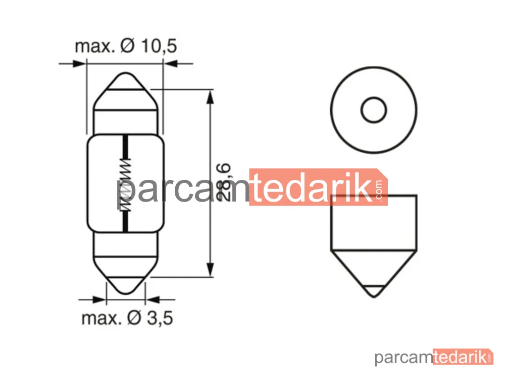 BOSCH 1987302227 | Ampul — PURE Light 12V - 10 W SV8.5-8