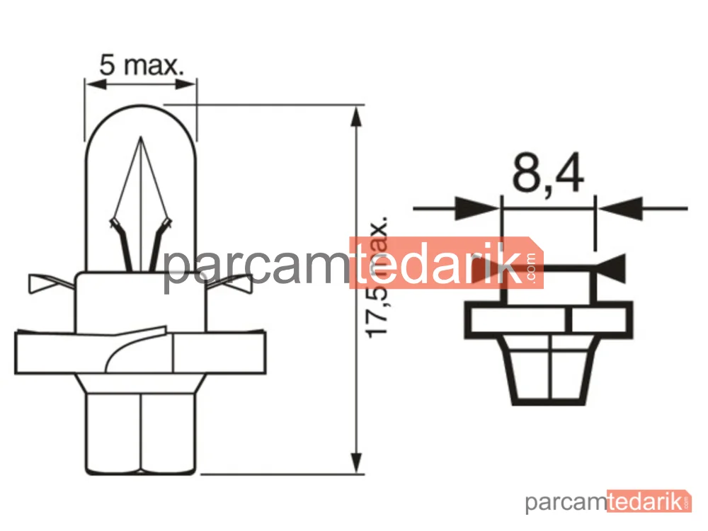 BOSCH 1987302235 | Ampul — PURE Light 12V - 1.2 W BX8.4D