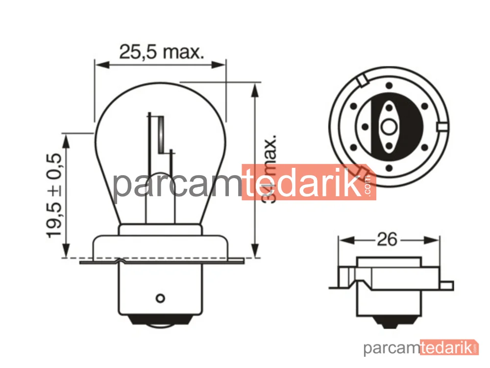 BOSCH 1987302606 | Ampul — 12V S3 P26S PURE Light