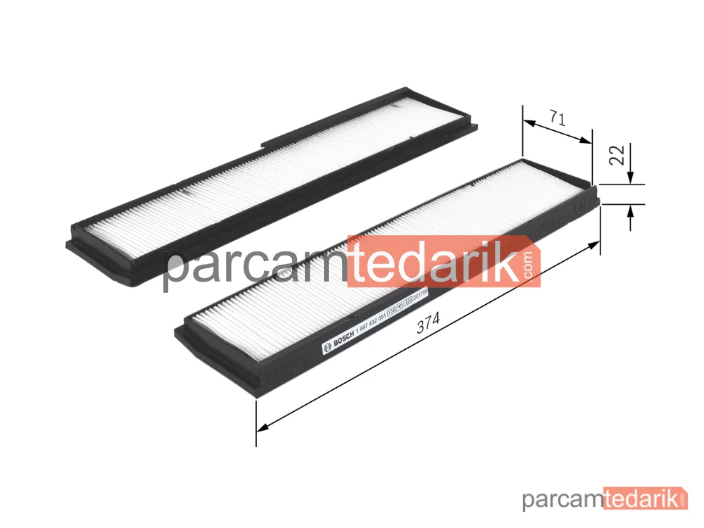 BOSCH 1987432051 | Polen Filtresi — Mercedes-Benz E-Serisi T-Model, Mercedes-Benz E-Serisi, Mercedes-Benz 124