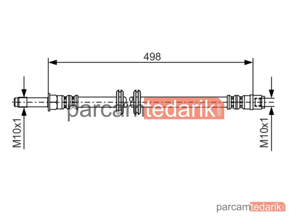 BOSCH 1987481006 | Fren Hortumu (Arka) — Mercedes-Benz Vito, Mercedes-Benz Vito / Mixto, Mercedes-Benz Viano