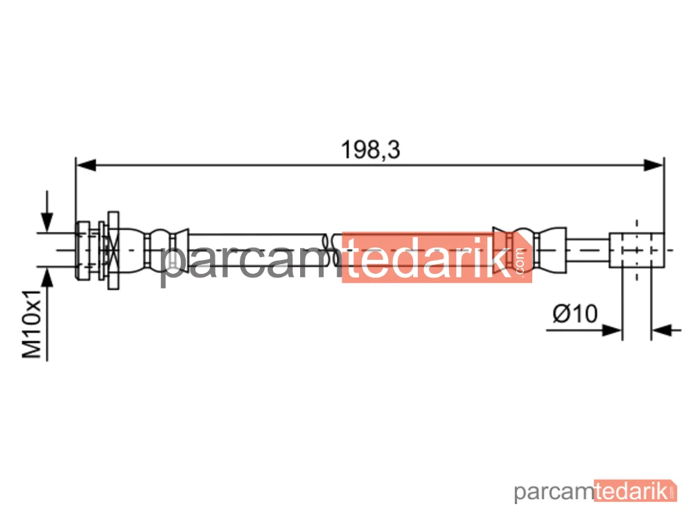 BOSCH 1987481630 | Fren Hortumu (Arka) — Fiat Sedici, Suzuki Swift IV, Suzuki SX4