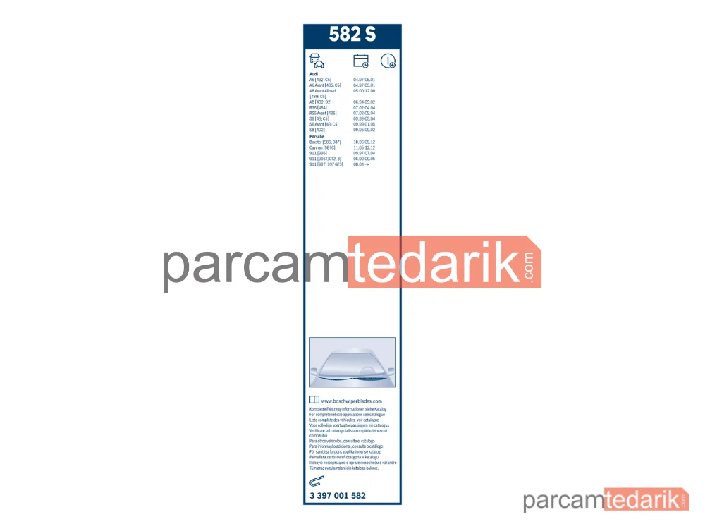 BOSCH 3397001582 | Silecek Süpürgesi (530 mm) — Porsche 911, Porsche 911 Cabrio, Audi A6 C5