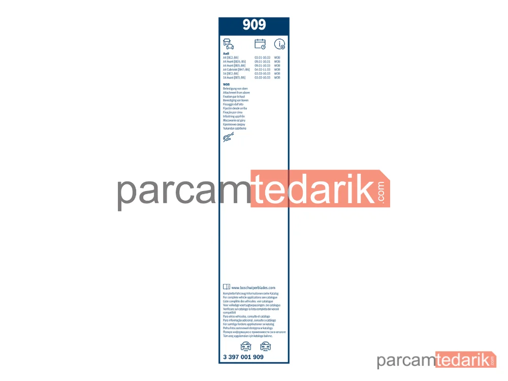 BOSCH 3397001909 | Silecek Süpürgesi (550 mm) — Audi A4 B5, Audi A4 B6 Cabrio, Audi A4 B6