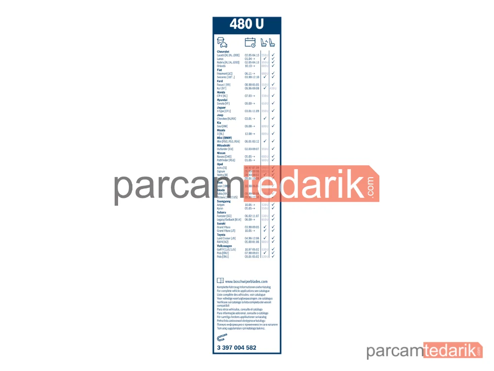BOSCH 3397004582 | Silecek Süpürgesi (475 mm)