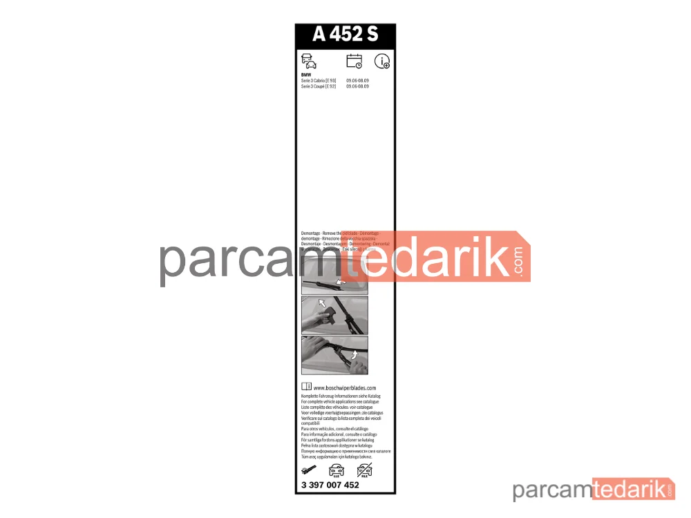 BOSCH 3397007452 | Silecek Süpürgesi (450 mm) — BMW 3 Coupe, BMW 3 Cabrio, Alpina B3 Coupe