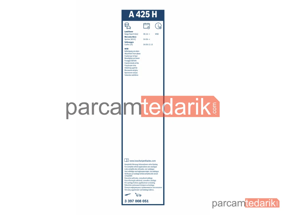 BOSCH 3397008051 | Silecek Süpürgesi (425 mm) — Mercedes-Benz Sprinter 3,5-t, Mercedes-Benz Sprinter 5-t