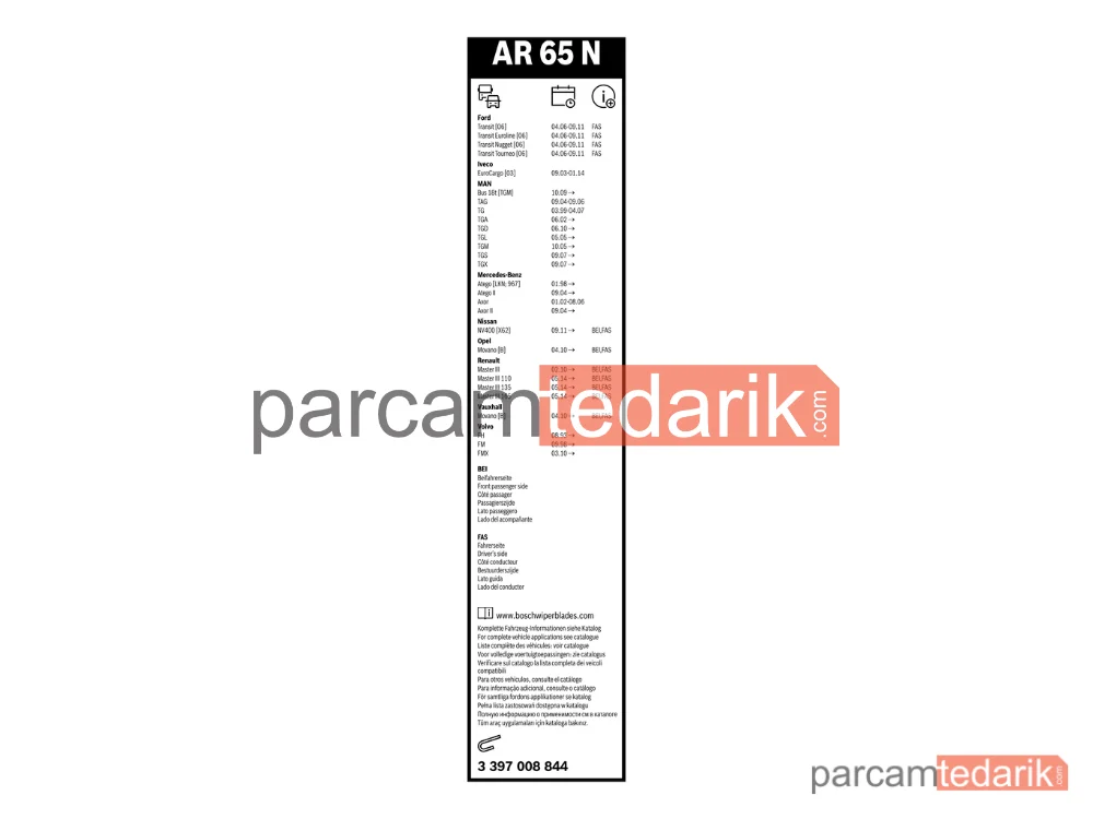 BOSCH 3397008844 | Silecek Süpürgesi (650 mm) — MAN Tgs I