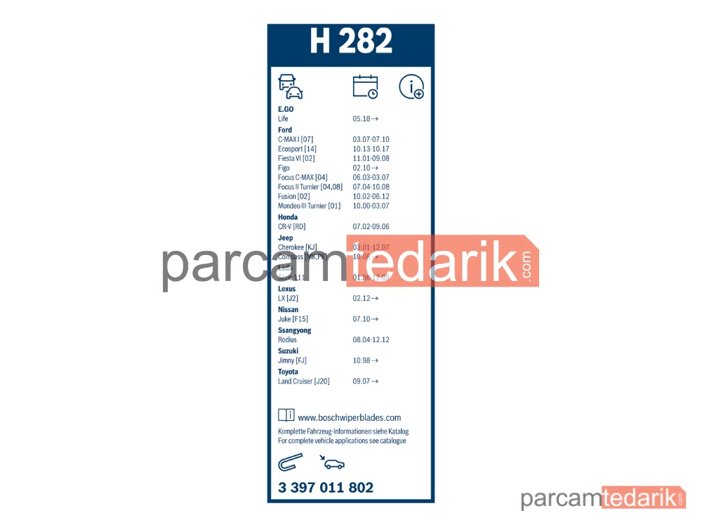 BOSCH 3397011802 | Silecek Süpürgesi (280 mm) — Ford C-Max, Ford Focus II, Ford Focus C-Max
