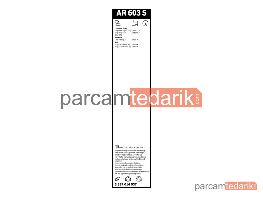 BOSCH 3397014537 | Silecek Süpürgesi — Opel Insignia B Grand Sport, Opel Insignia B, Mitsubishi Eclipse Cross