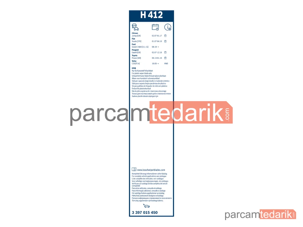 BOSCH 3397015450 | Silecek Süpürgesi (400 mm) — Ford C-Max II, Ford Grand C-Max, Volvo C30