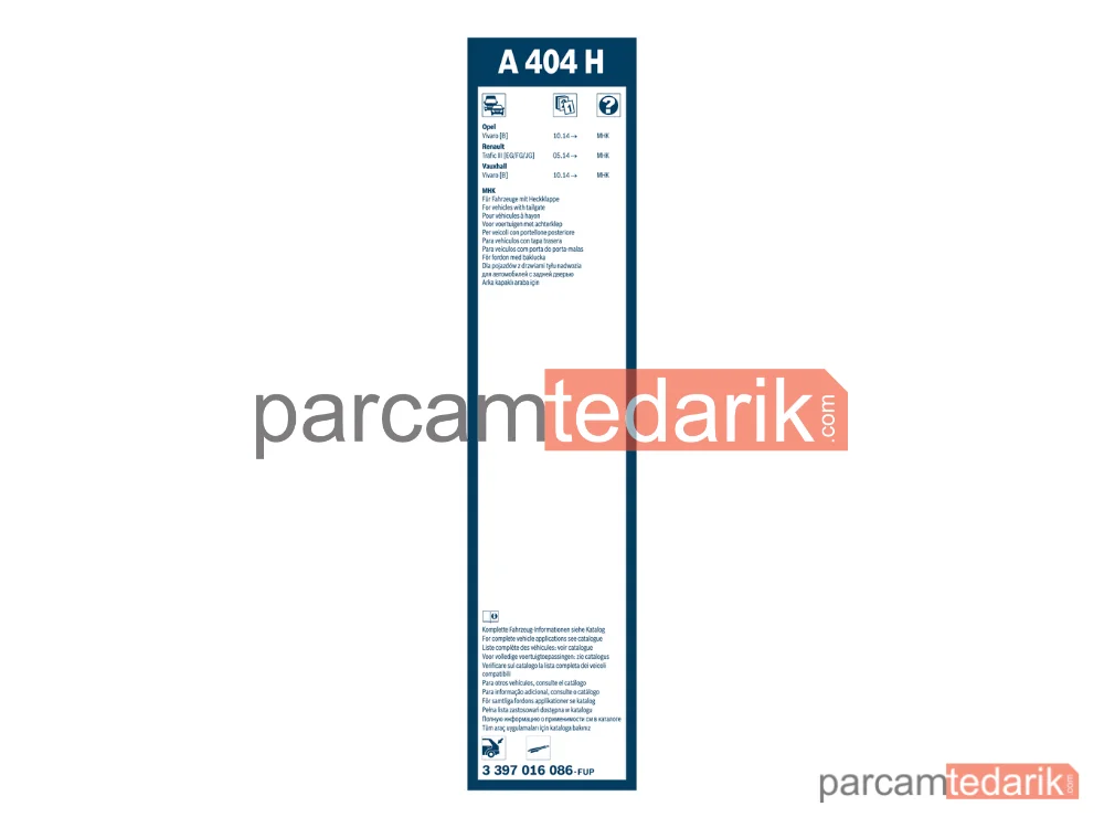 BOSCH 3397016086 | Silecek Süpürgesi (400 mm) — Renault Trafic III, Fiat Talento, Nissan NV300