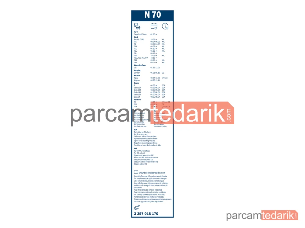 BOSCH 3397018170 | Silecek Süpürgesi (700 mm) — MAN Tgs I
