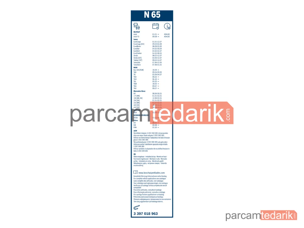 BOSCH 3397018963 | Silecek Süpürgesi (650 mm) — MAN Tgs I