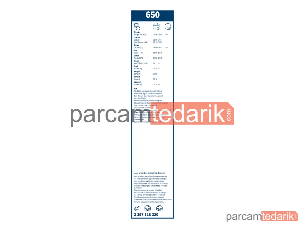 BOSCH 3397118320 | Silecek Süpürgesi (650 mm) — Iveco Stralis II