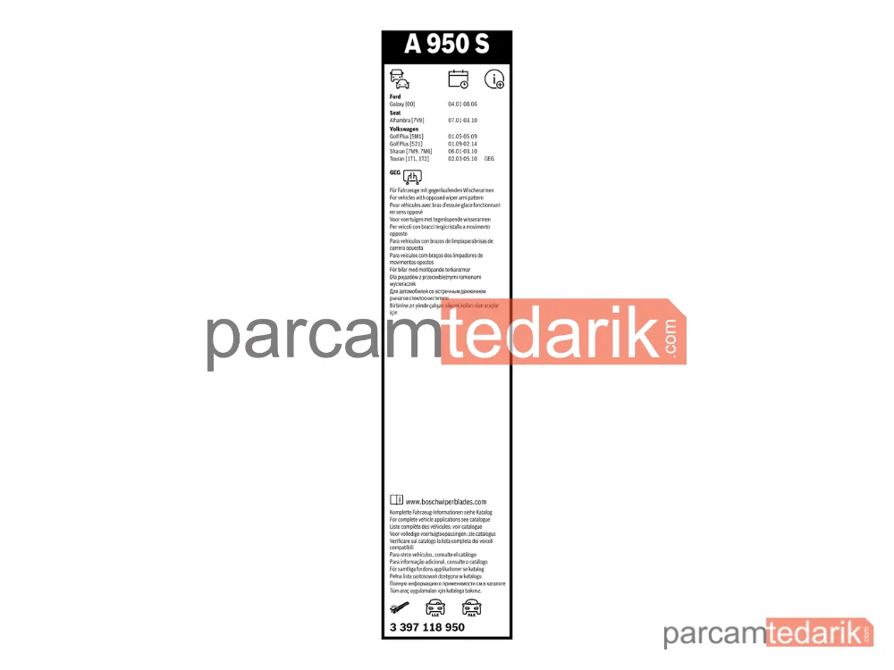 BOSCH 3397118950 | Silecek Süpürgesi (700 mm) — VW Golf Plus V, VW Touran, VW Sharan