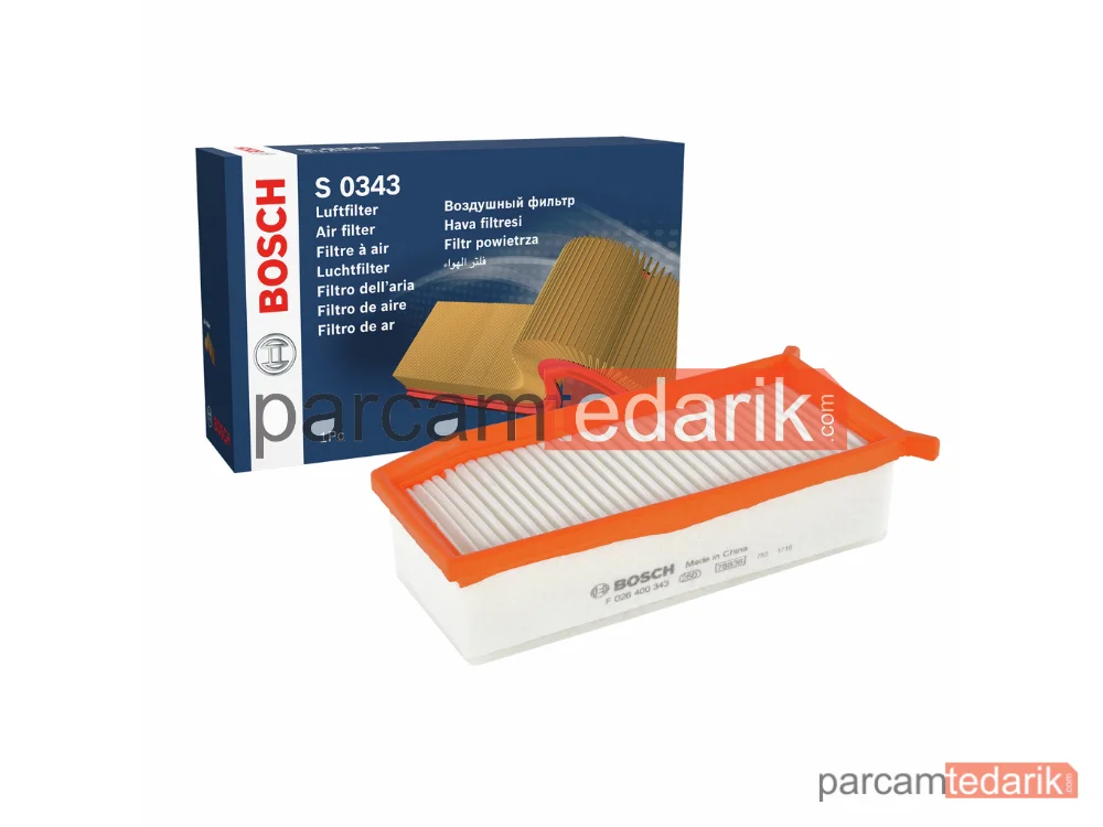 BOSCH F026400343 | Hava Filtresi — Dacia Duster, Dacia Lodgy, Dacia Dokker