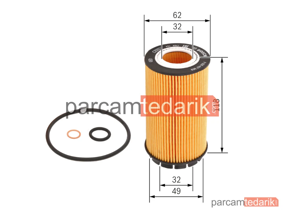 BOSCH F026407069 | Yağ Filtresi — Kia Sportage II, Hyundai Tucson, Chrysler Voyager IV
