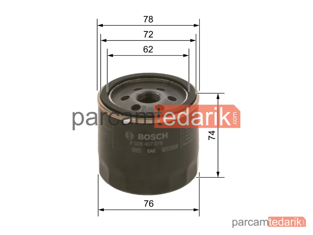 BOSCH F026407078 | Yağ Filtresi — Ford Focus III, Ford C-Max II, Ford Grand C-Max