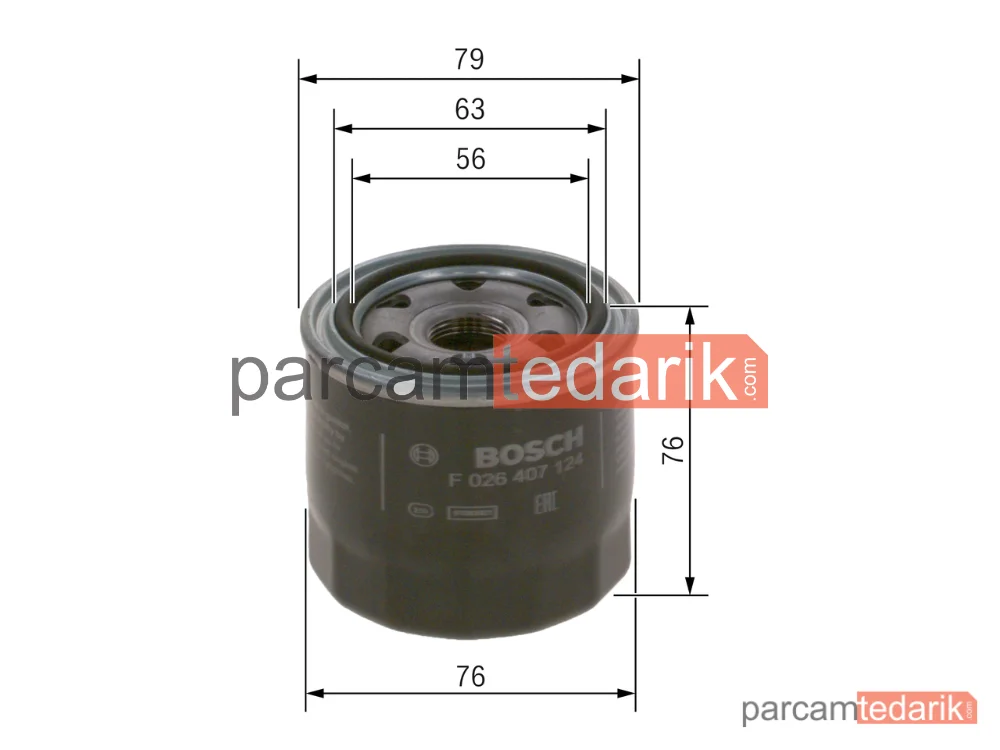 BOSCH F026407124 | Yağ Filtresi — Mazda 6, Mitsubishi Galant VI, Mitsubishi Lancer III