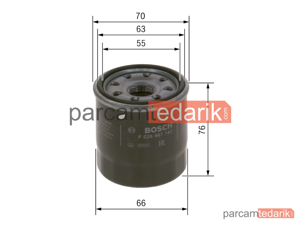 BOSCH F026407142 | Yağ Filtresi — Kia Rio IV, Kia Stonic, Hyundai i30